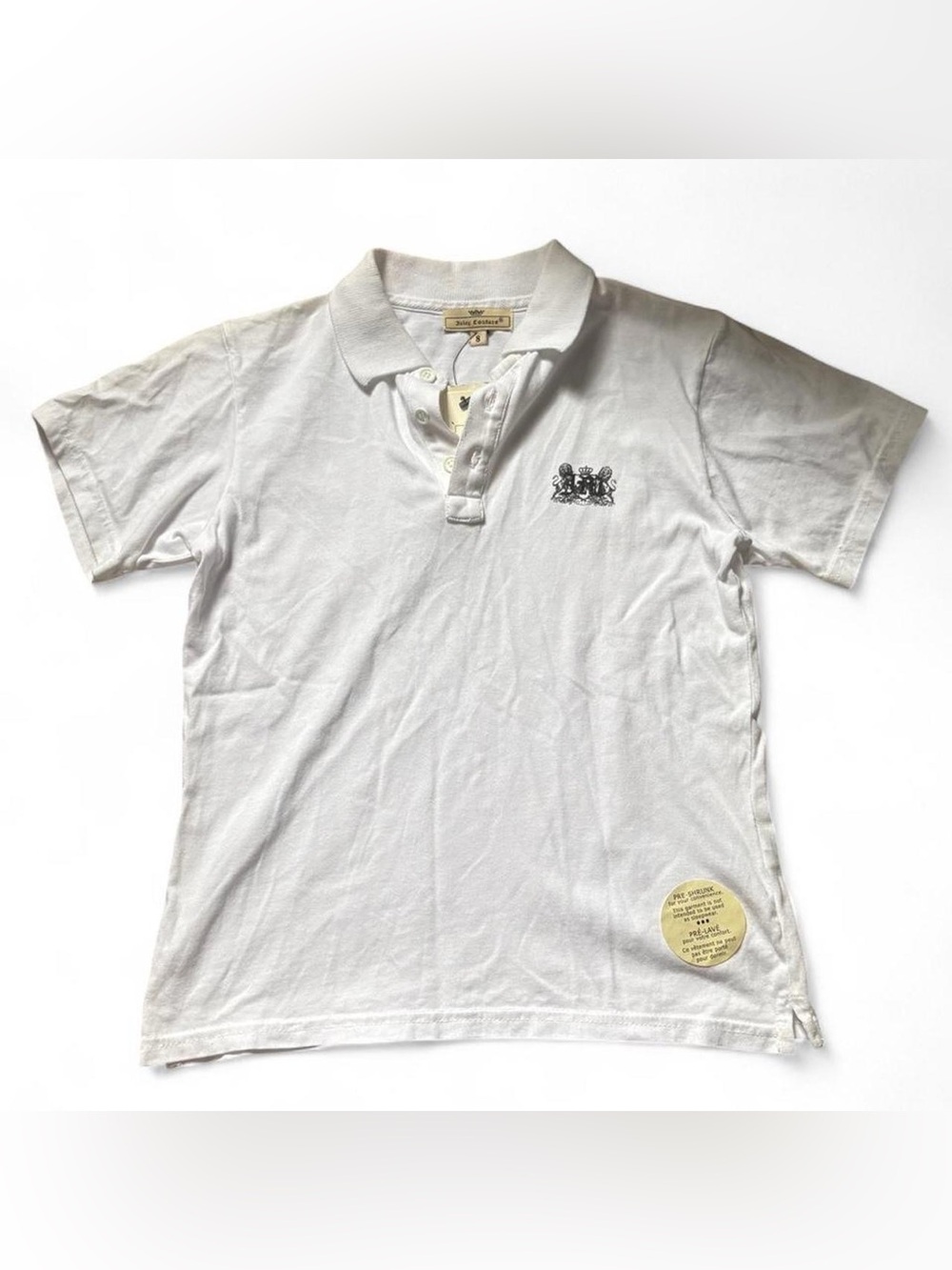 Y2K vintage Juicy Couture Kids Boys white polo shirt with embroidered logo